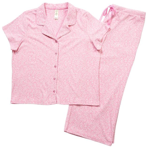 Petite Jessica Simpson Floral Short Sleeve Tee/Capris Pajama Set