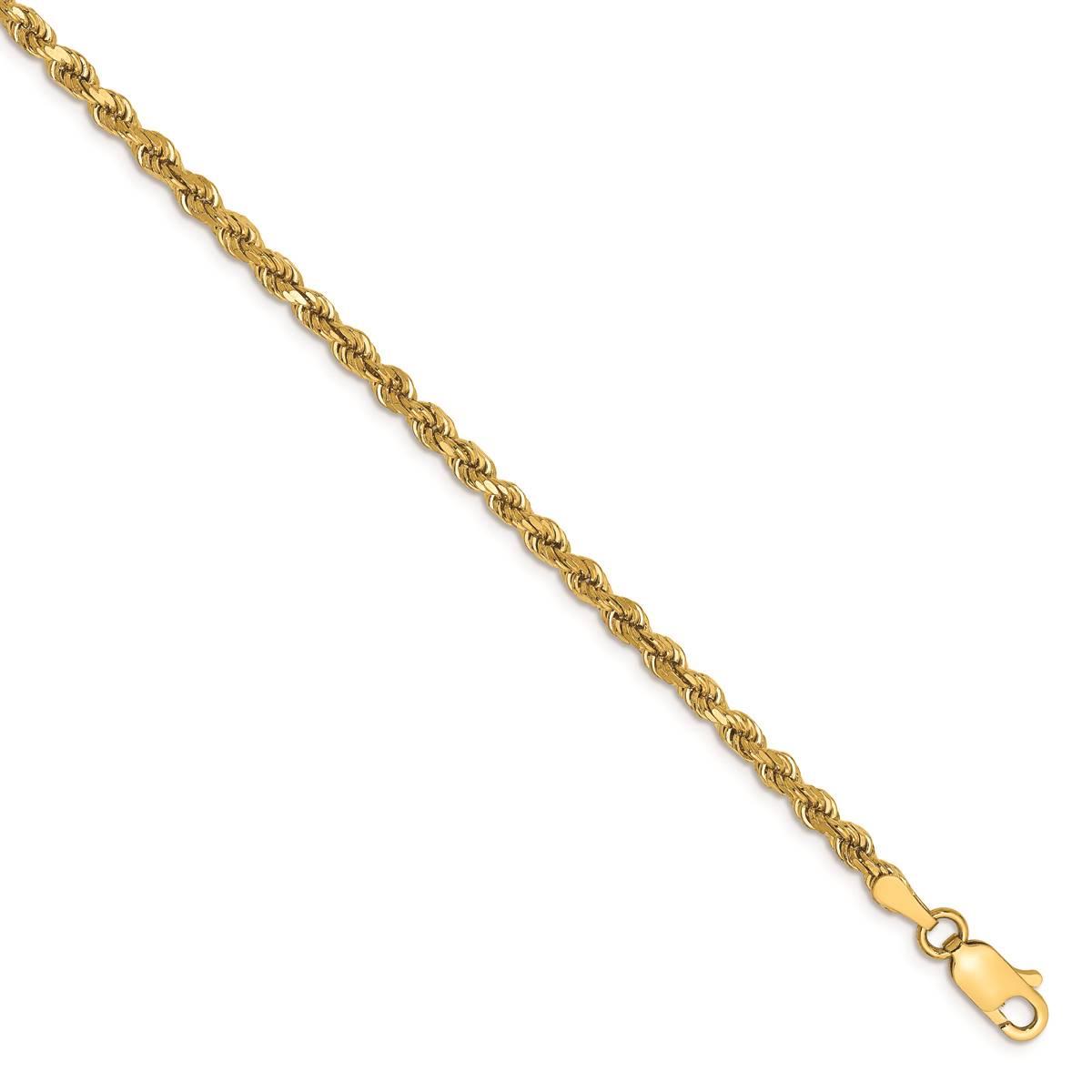Gold Classics™ 2.75mm. 14k Diamond Cut Rope Chain Anklet