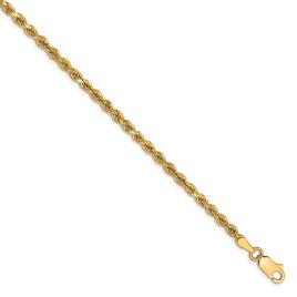 Gold Classics™ 2.75mm. 14k Diamond Cut Rope Chain Anklet