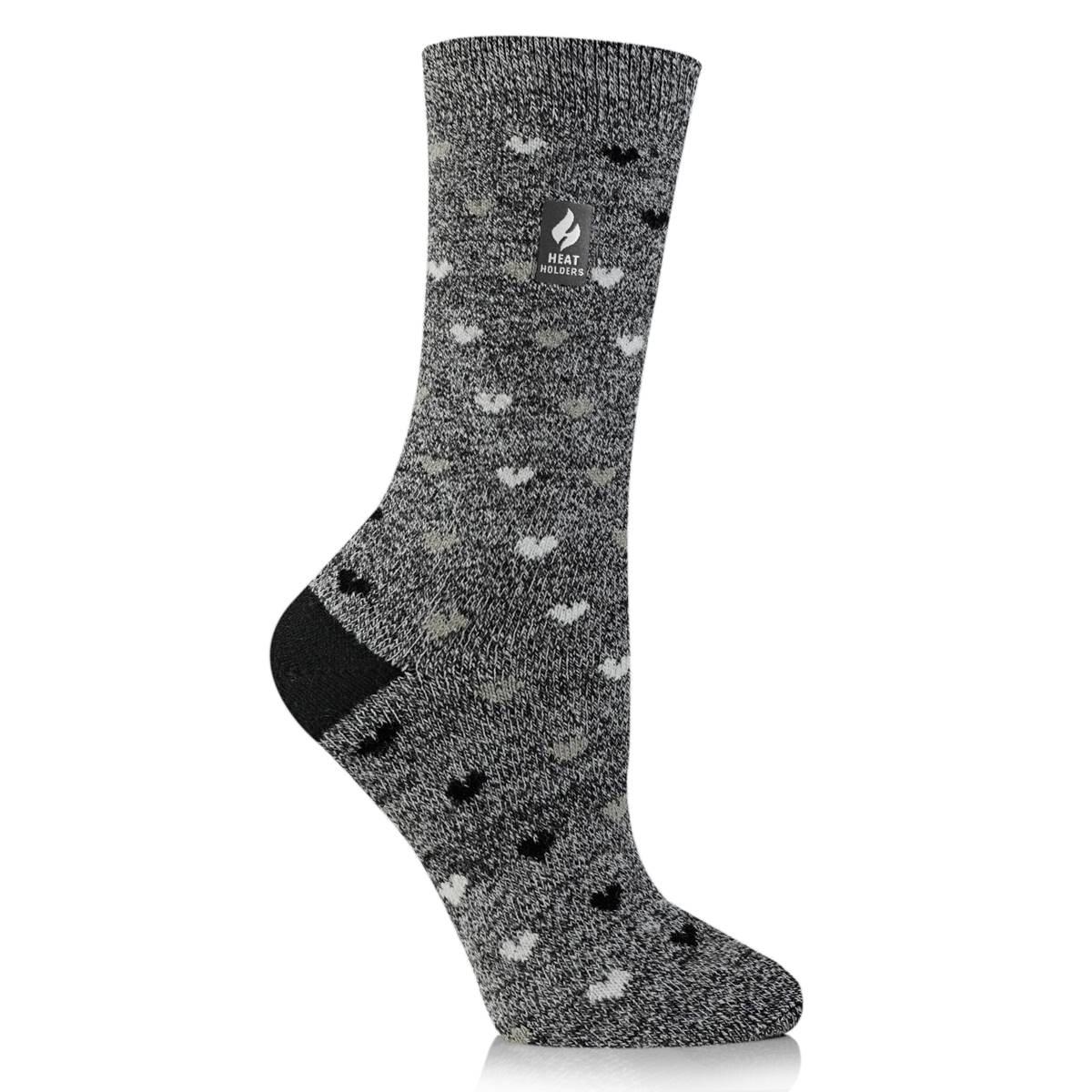 Womens Heat Holders(R) ULTRA LITE(tm) Orchid Hearts Crew Socks