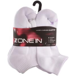 Womens Zone In 6pk. Cushion Quarter Socks