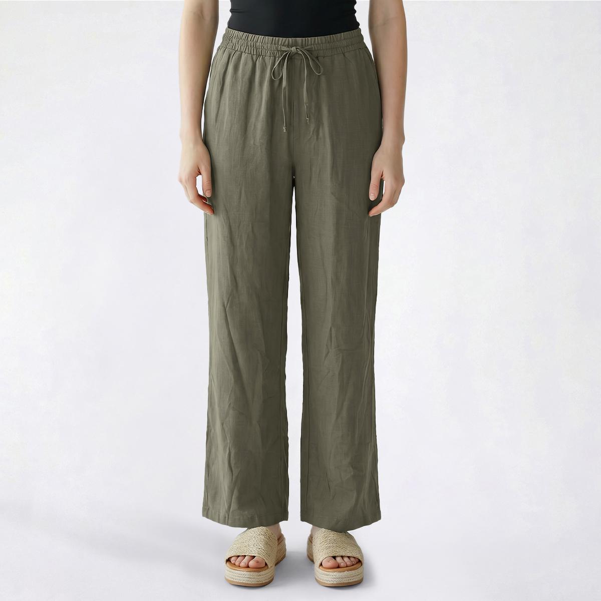 Juniors Hunter & Brown Elastic Waist Drawstring Wide Leg Pants
