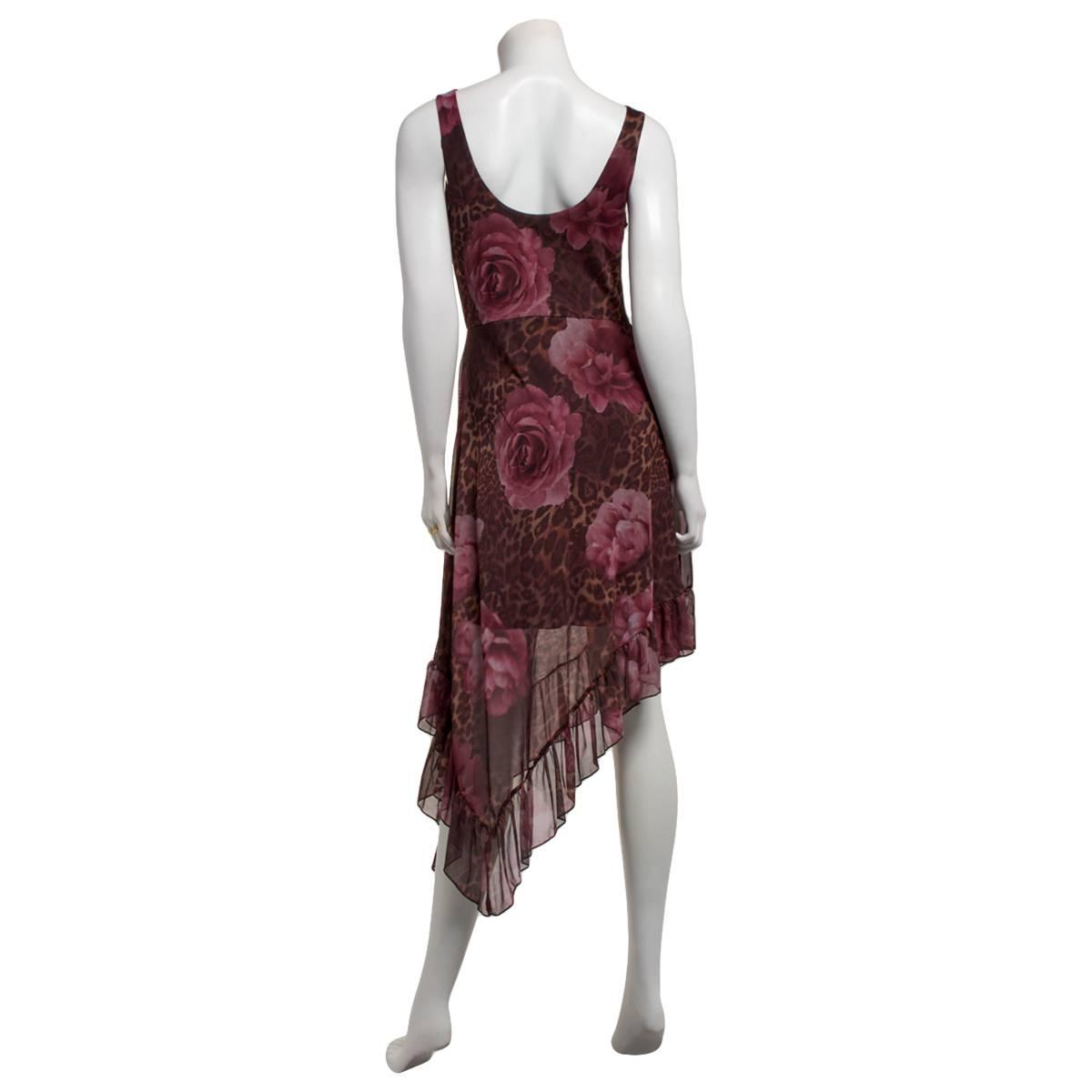 Juniors Madden Girl Mesh Scoop Neck Ruffle Hem A-Line Dress