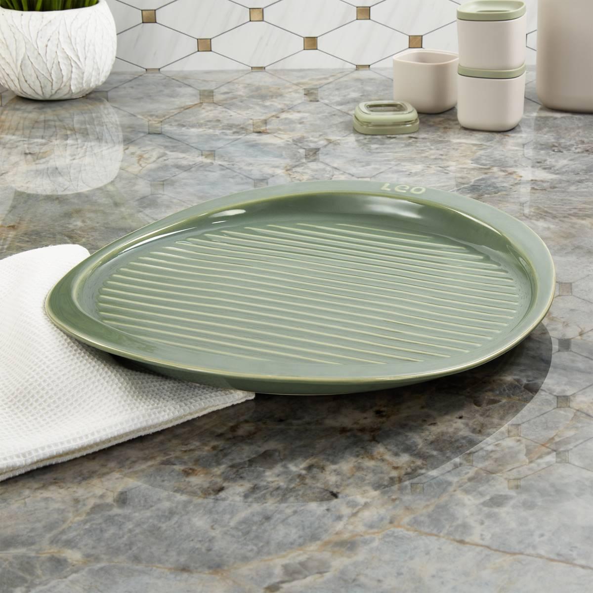 BergHOFF Balance 15.75in. Stone Ribbed Pizza Tray