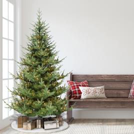 Puleo International Pre-Lit 7.5ft. Hillside Spruce Christmas Tree