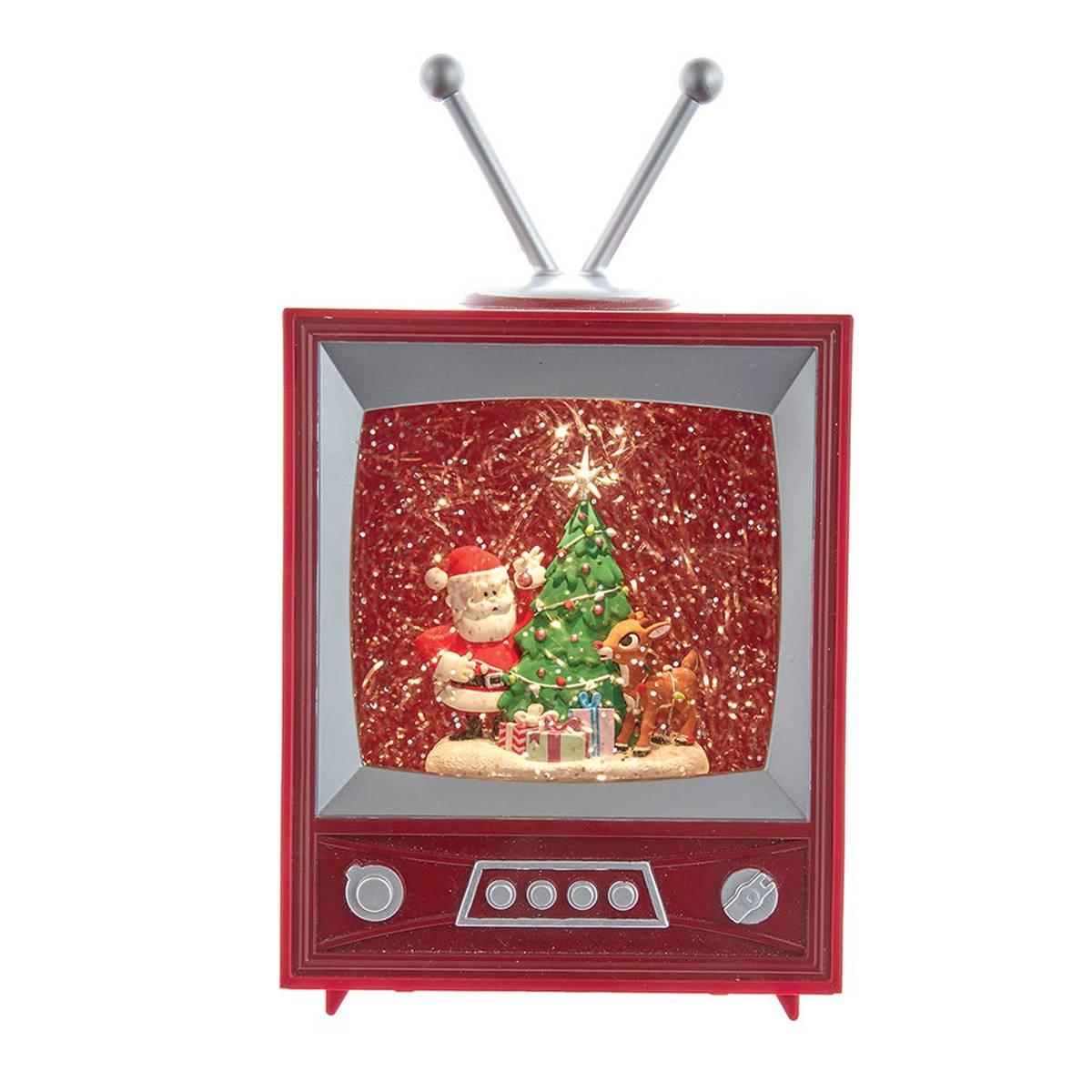 Kurt S. Adler 8.5in. Rudolph and Santa Musical TV Decor