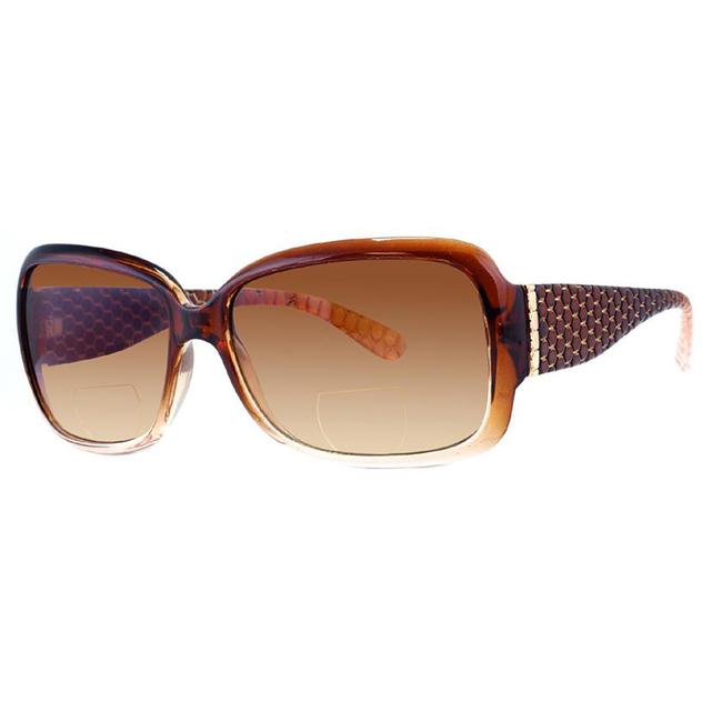 Womens Custom Eyes Semi-Rimless Tenille Square Reader Sunglasses