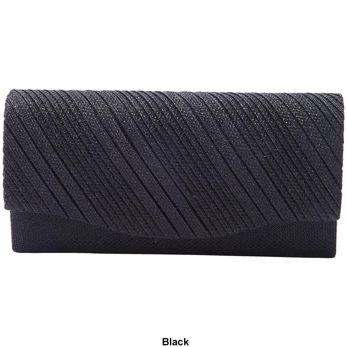 D''Margeaux Diagonal Shimmer Clutch Evening Bag