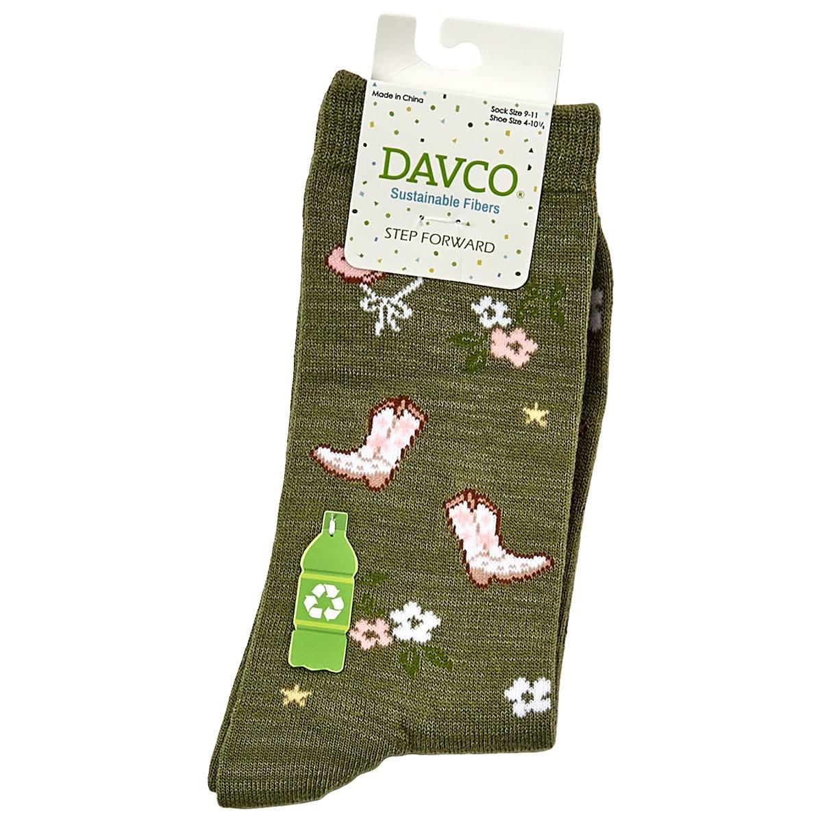 Womens Davco(R) Cowgirl Floral Crew Socks