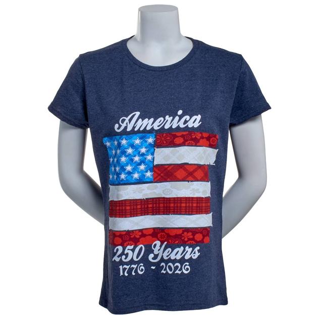 Womens Home of the Brave Stars & Stripes Flag Short Sleeve Tee
