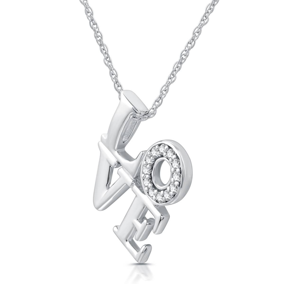 Nova Star® 1/10ctw. Lab Grown Diamond Love Pendant Necklace