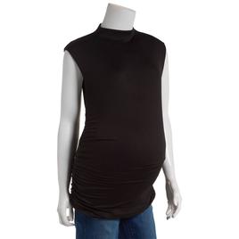 Womens Maternity Due Time High Neck Cinch Sleeveless Shirt