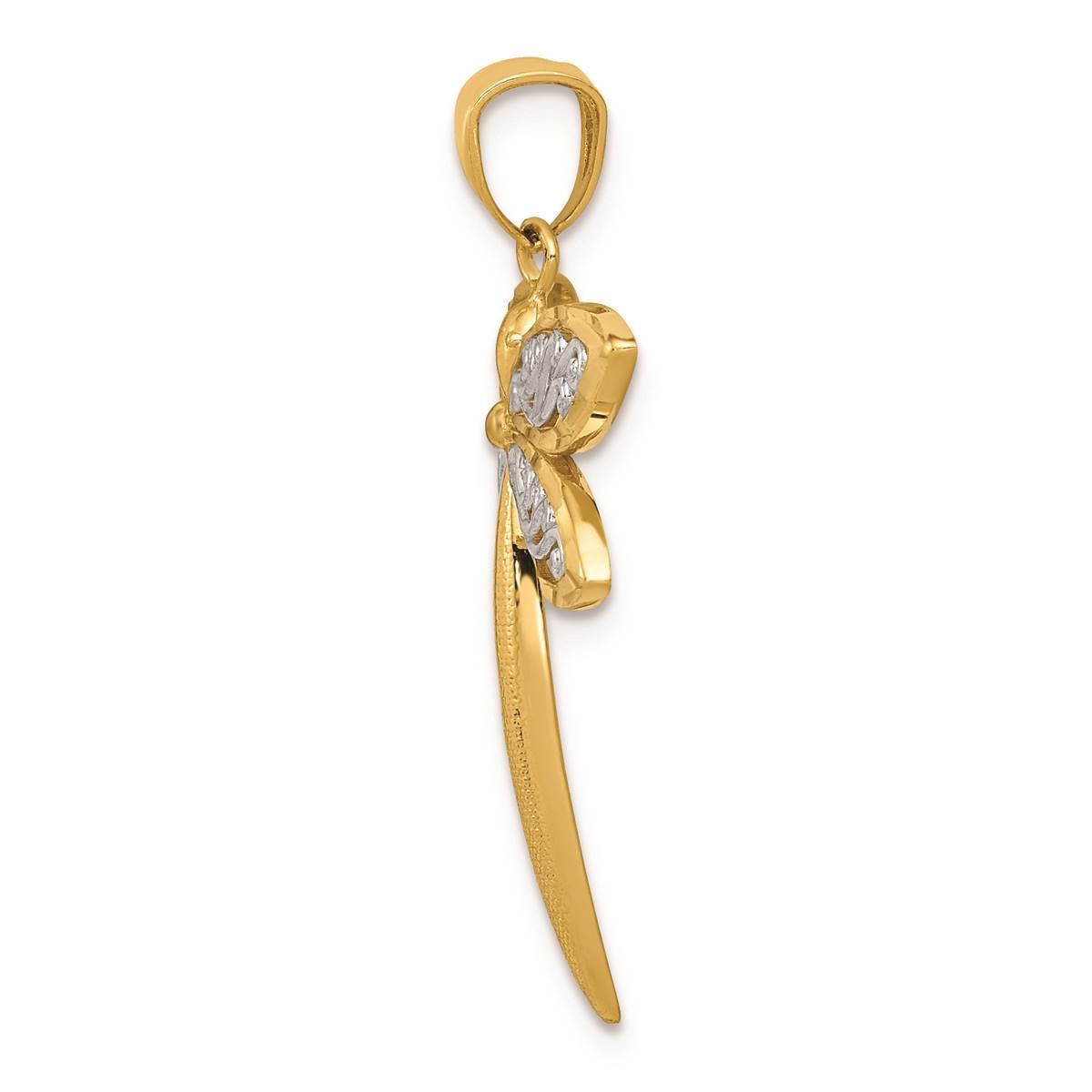 Gold Classics™ 14kt. Gold with Rhodium Dragonfly Pendant