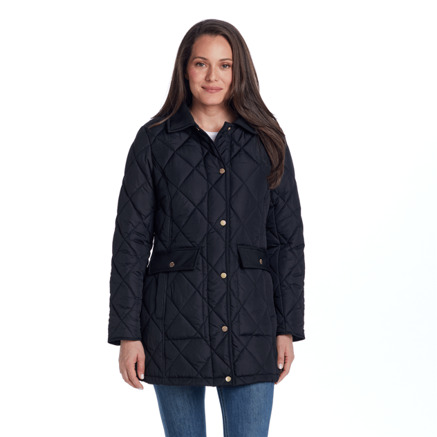 Womens Weatherproof® Long Quilted Barn Jacket