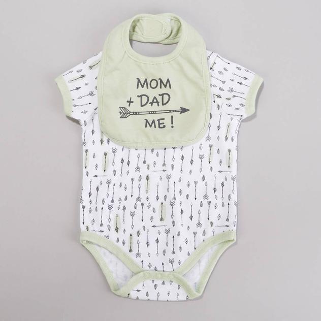 Baby Boy (NB-9M) Mini Hop Mom Dad & Me Arrow Bodysuit & Bib