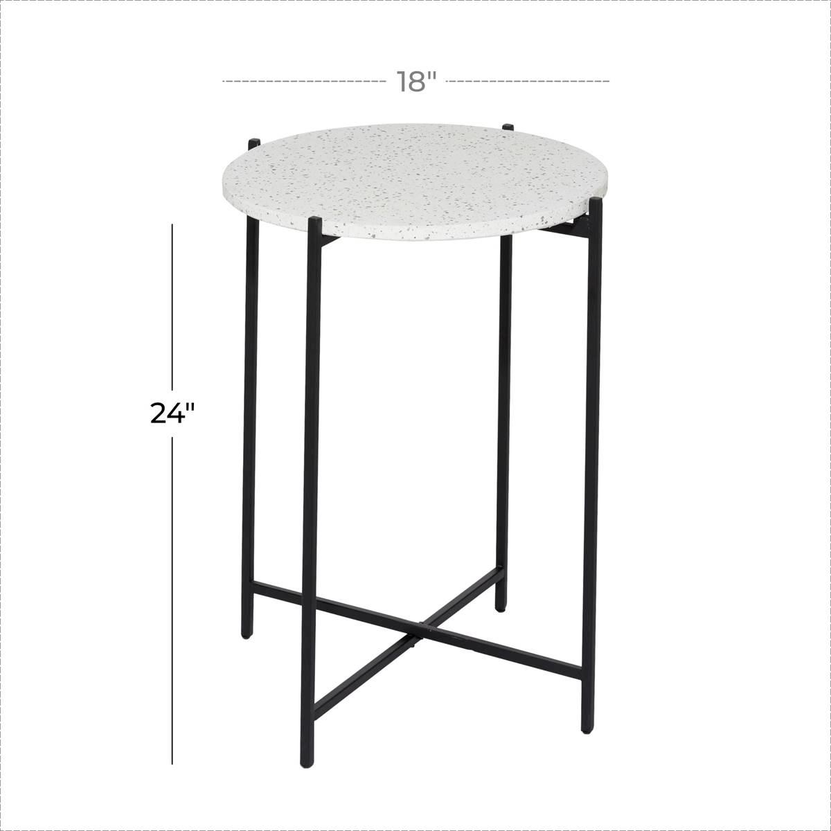 9th & Pike® Black Contemporary Terrazzo Accent Table