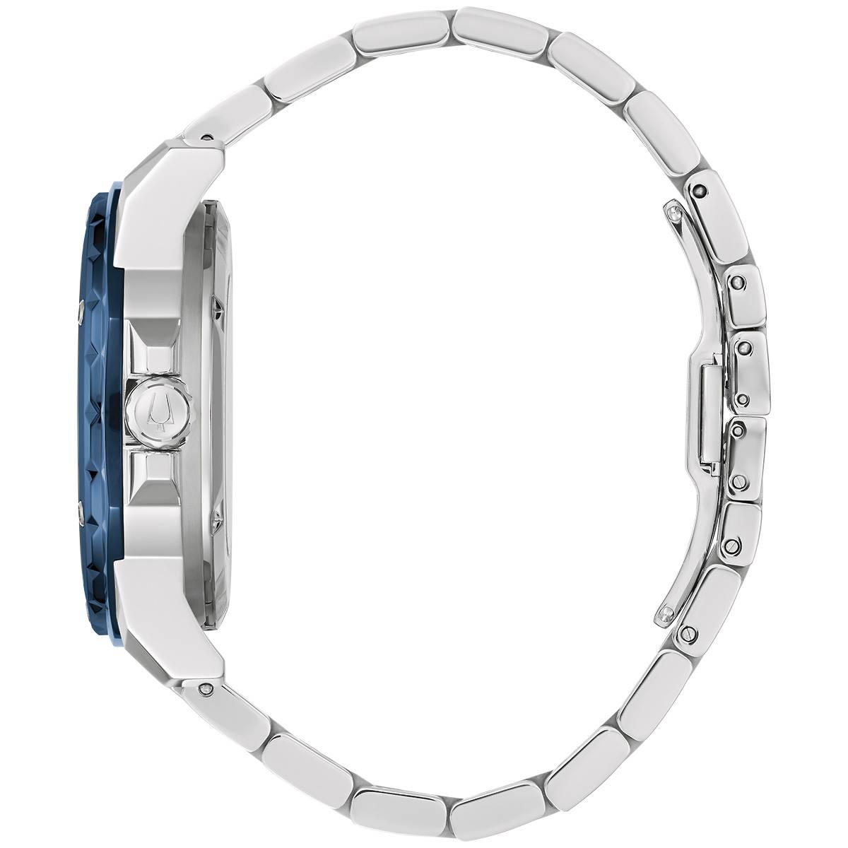 Mens Bulova Marine Star Blue Dial Bracelet Watch - 98A302