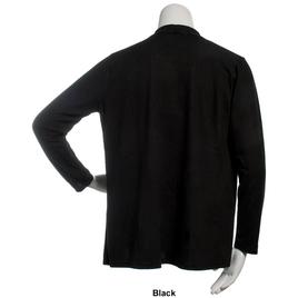 Womens Notations Long Sleeve Solid Hacci Open Cardigan