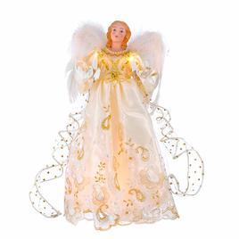 Kurt Adler UL 10-Light 14in. Gold Angel Treetop