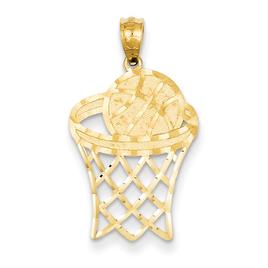 Unisex Gold Classics(tm) 14k. Yellow-Gold Basketball Pendant
