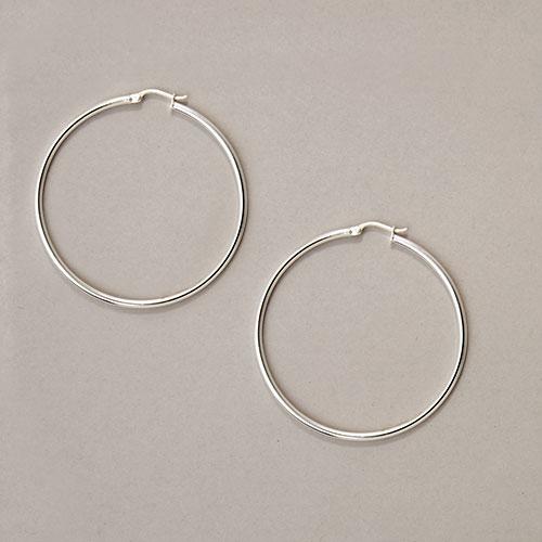 Designs by FMC Sterling Silver Polished Hoop Earrings