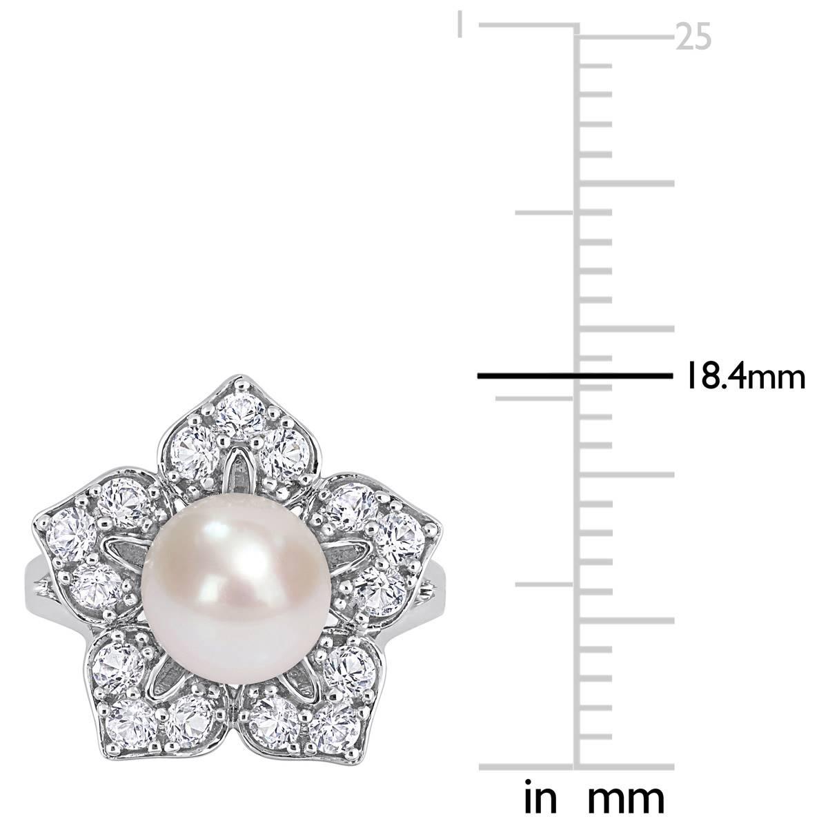 Gemstone Classics™ Pearl & Sapphire Floral Ring