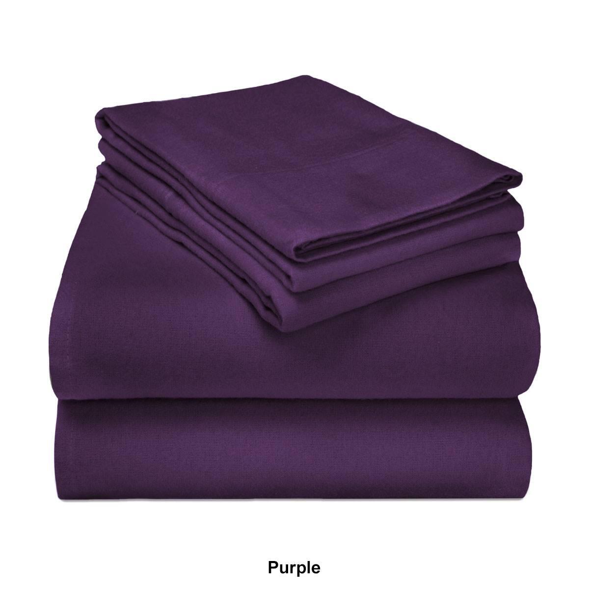 Superior Solid Cotton Flannel Deep Pocket Sheet Set