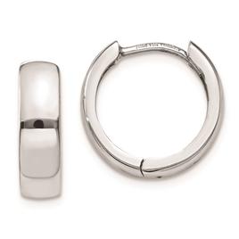 Gold Classics(tm) 14kt. 14mm White Gold Hinged Hoop Earrings