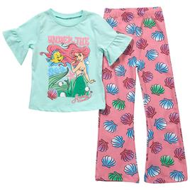 Girls (4-6x) Disney Ariel Short Sleeve w/ Flare Legging Set