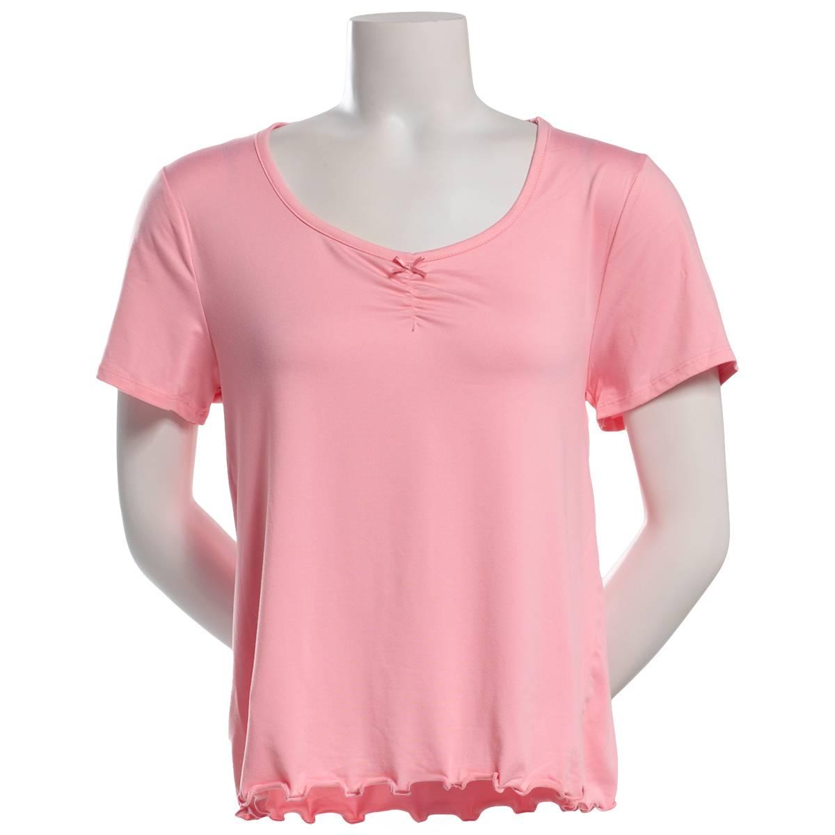 Petite Jessica Simpson Short Sleeve Solid Cinched Pajama Tee