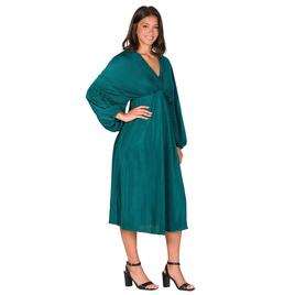 Womens 24/7 Comfort Apparel Shimmer Empire Waist Midi Dress