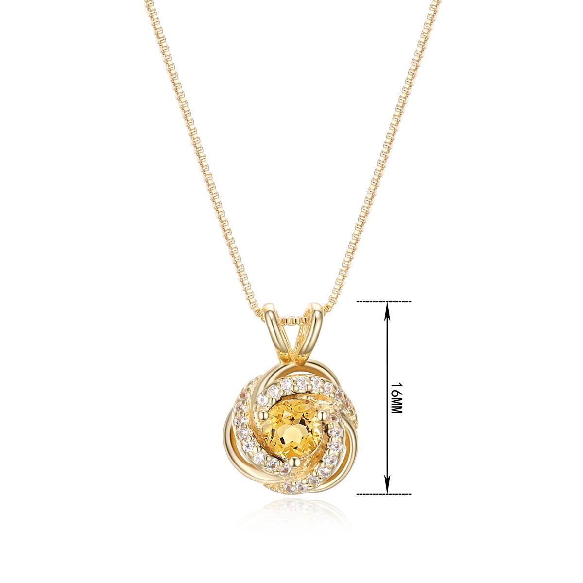 Forever Facets 18kt. Gold Citrine Love Knot Necklace