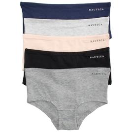 Womens Nautica 5pk. Cotton Boyshorts w/ Logo - NT8798-5PKD