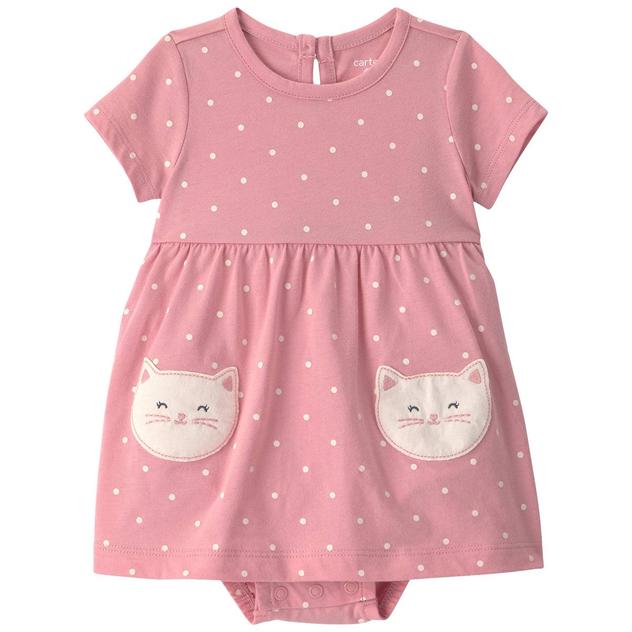 Baby Girl (3-24M) Carter's® Polka Dot & Cat Sunsuit