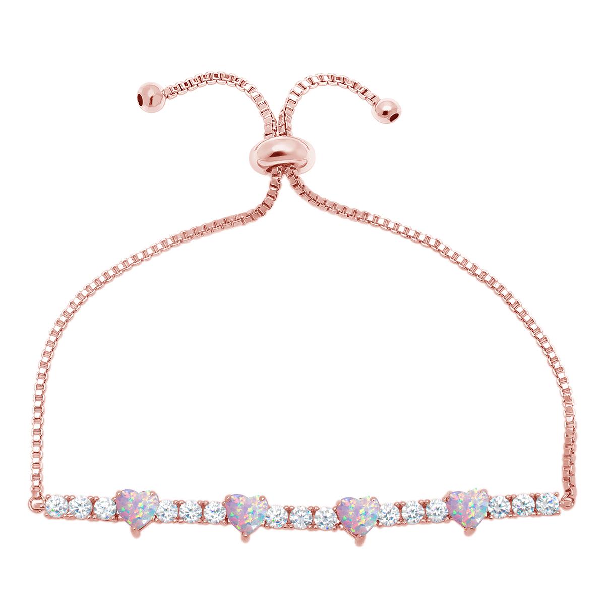 Gemstone by Gianni Argento Lab Opal Adjustable Heart Bracelet
