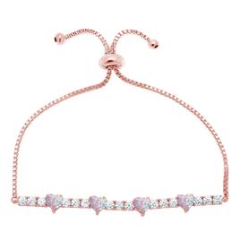 Gemstone by Gianni Argento Lab Opal Adjustable Heart Bracelet