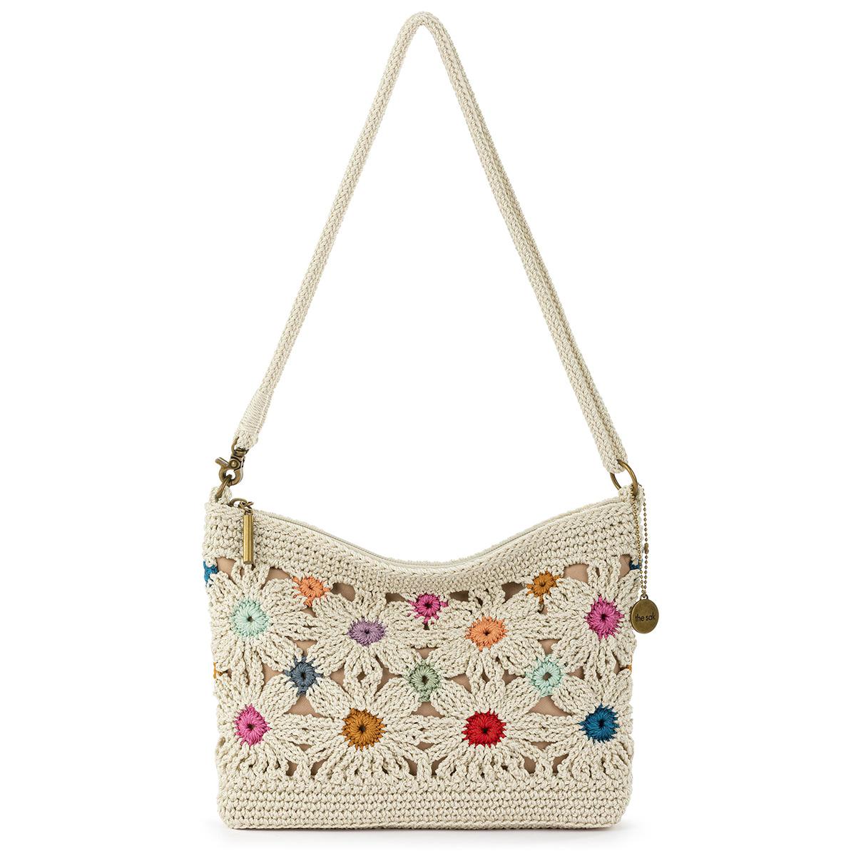 The Sak Lumi Crochet Crossbody - Natural Multi Flower