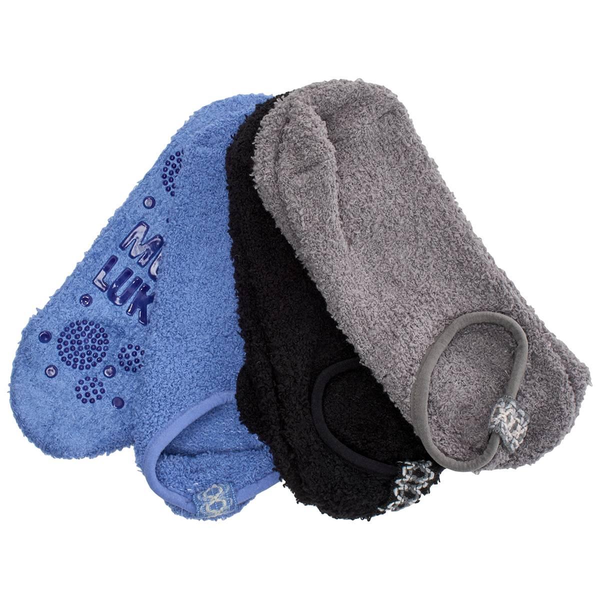 Womens MUK LUKS(R) 3pk. Low Cut Cozy Socks With Grippers