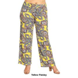Plus Size White Mark Paisley Print Palazzo Pants