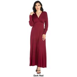 Womens 24/7 Comfort Apparel V-Neck A-Line Dress
