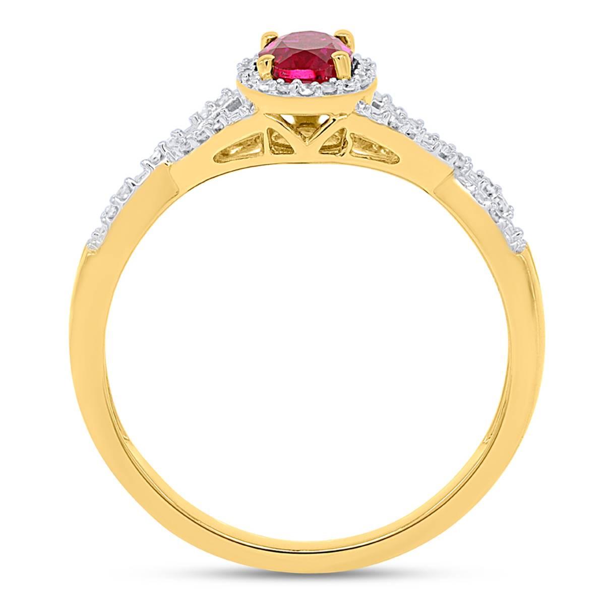 Gemstone Classics™ Created Ruby 1/10ctw. Lab Grown Diamond Ring