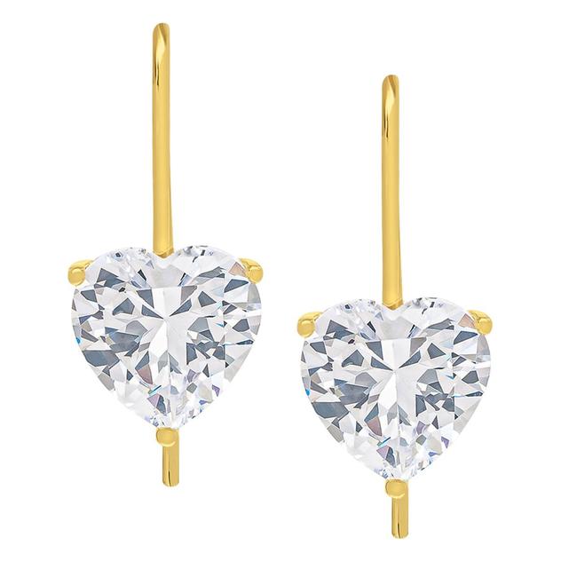 Gianni Argento Lab Grown White Sapphire 10mm Heart Earrings