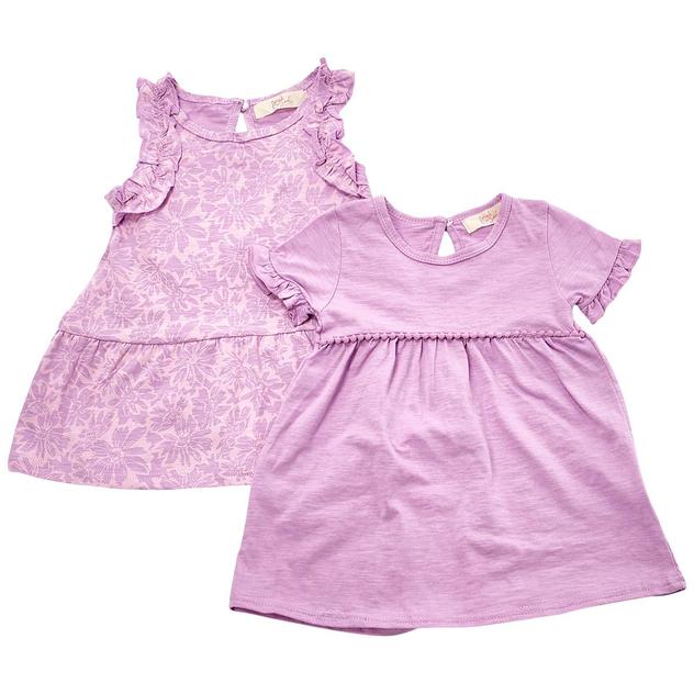 Toddler Girl Pink Lemonade 2pk. Floral & Ruffle Dresses