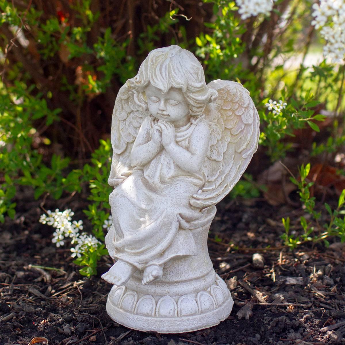 Northlight Seasonal 9in. Praying Angel on Pedestal Garden Statue