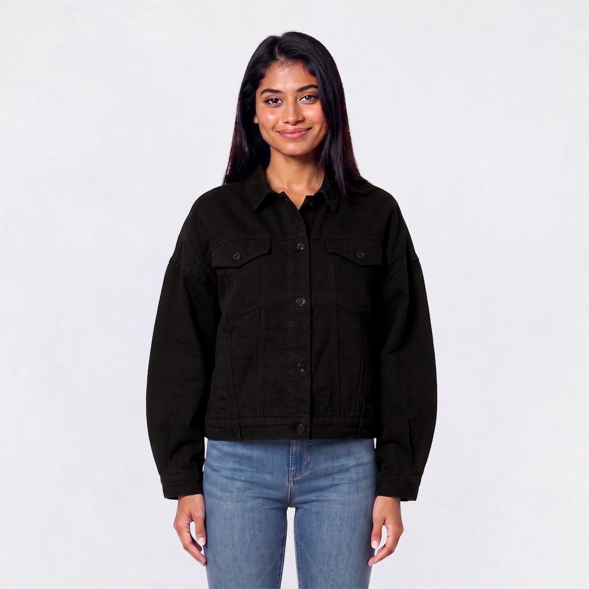 Juniors YMI(R) 80''s Denim Bomber Jacket