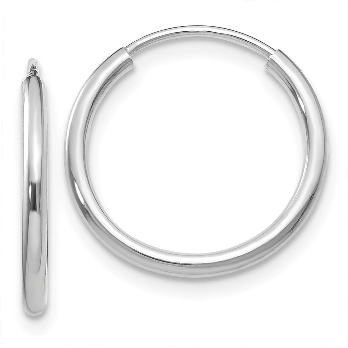Gold Classics(tm) 14mm. 14k White Gold Polished Hoop Earrings