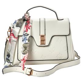 Adrienne Vittadini Jane Embossed Flap Satchel With Scarf