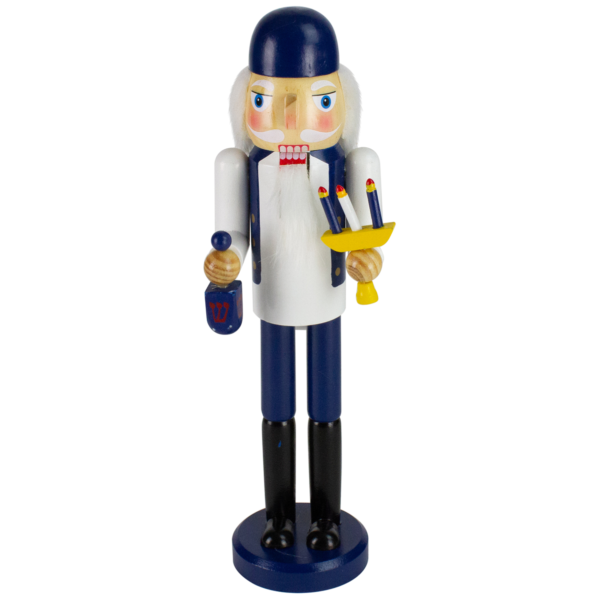 Northlight 14in. Blue & White Wooden Hanukkah Nutcracker