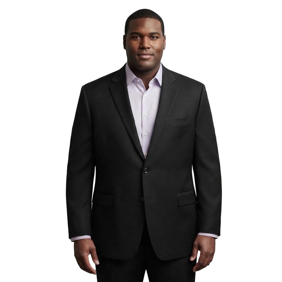 Mens Big & Tall Steve Harvey Birdseye Jacket - Black