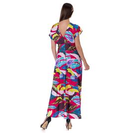 Womens 24/7 Comfort Apparel Tropical Empire Waist Maxi Dress